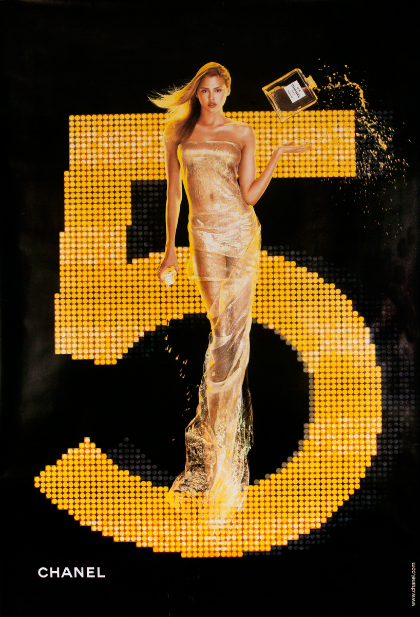 Chanel #5  Original French Advertising Poster girl yellow