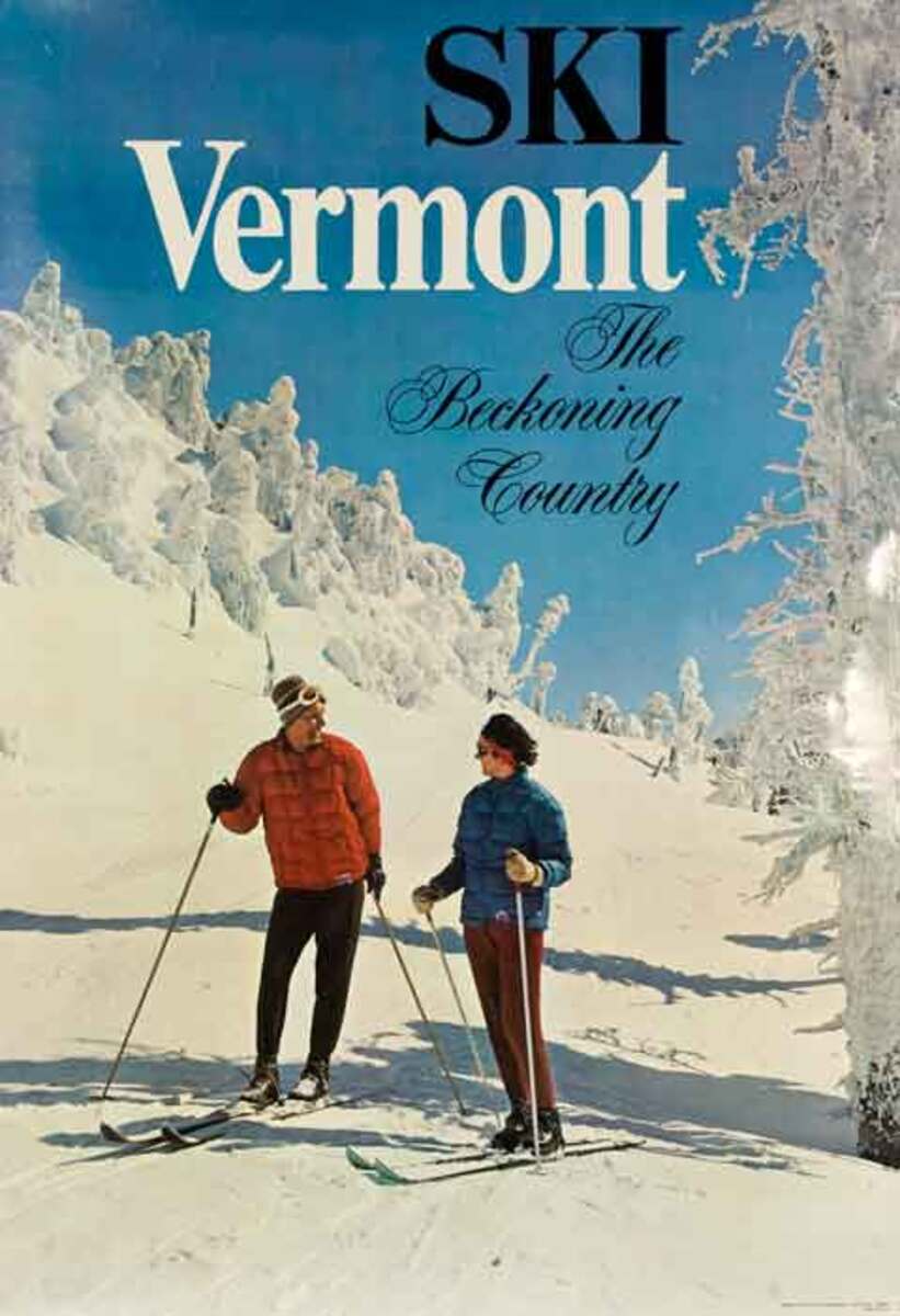 Ski Vermont The Beckoning Country Original Travel Poster