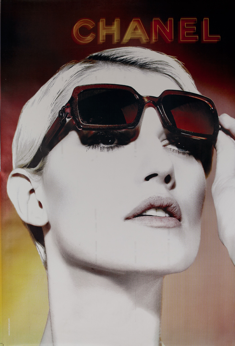 Chanel Sunglasses Original Advertising Poster Red