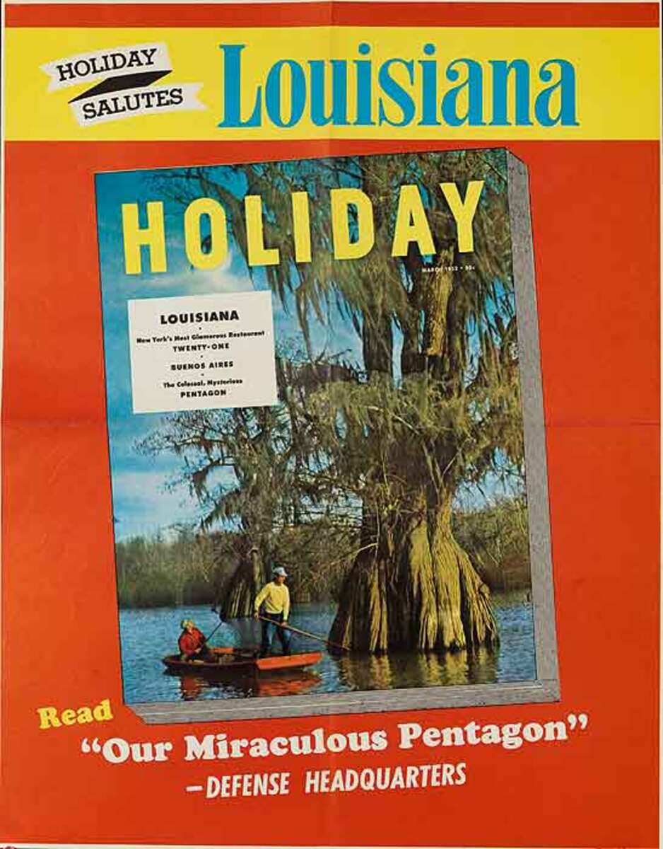 Holiday Magazine Original Literary Advertising Poster Louisiana