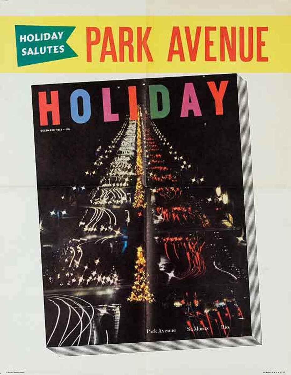 Holiday Magazine Original Literary Advertising Poster Park Avenue New York