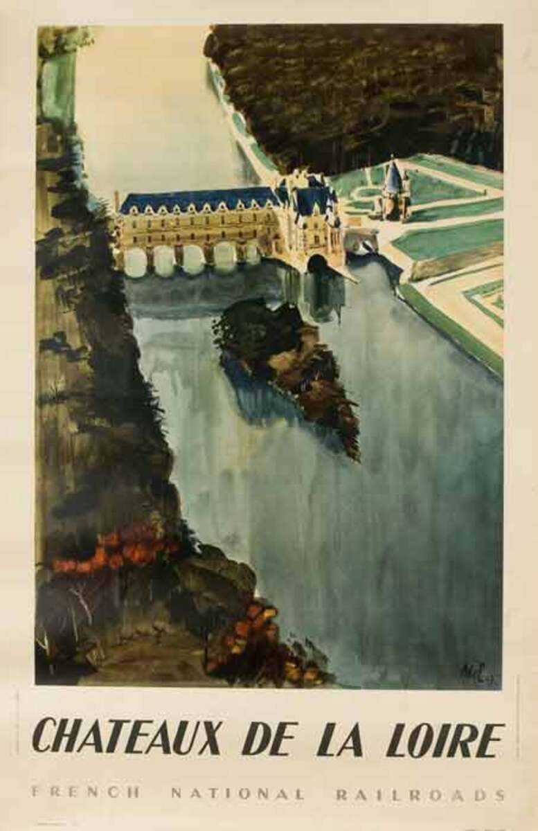 Original French Travel Poster Chateaux de la Loire