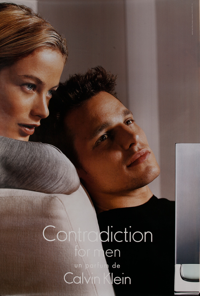 Contradiction for Men, un parfum de, Calvin Klein Original French Advertising Poster