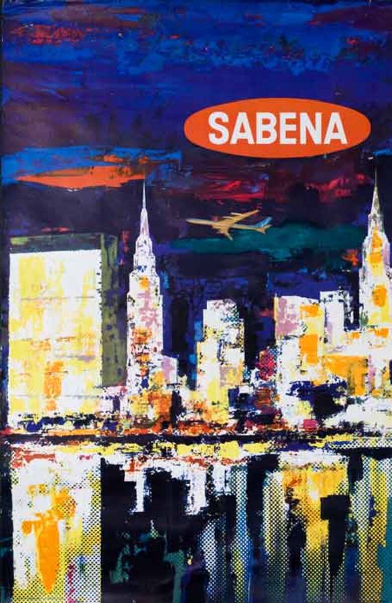 Sabena Original Travel Poster City Scene
