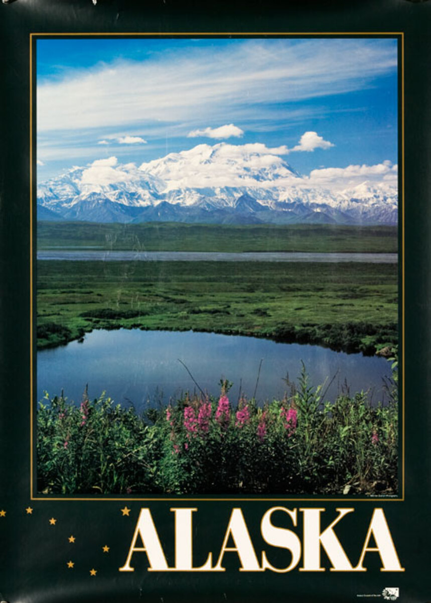 Alaska Mountain Scene Photo Original Travel Poster