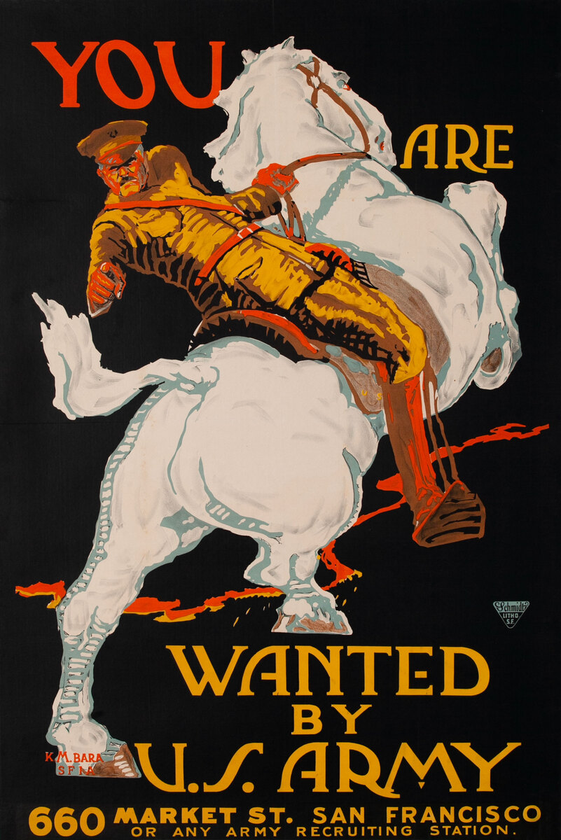 You are Wanted Original pre-World War One American Recruiting Poster