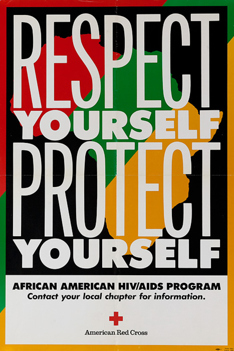 Respect Yourself Protect Yourself American Red Cross AIDS Health Poster