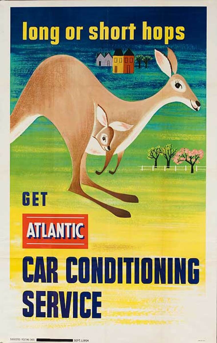 Long or Short Hops Get Atlantic Car Service American Advertising Poster