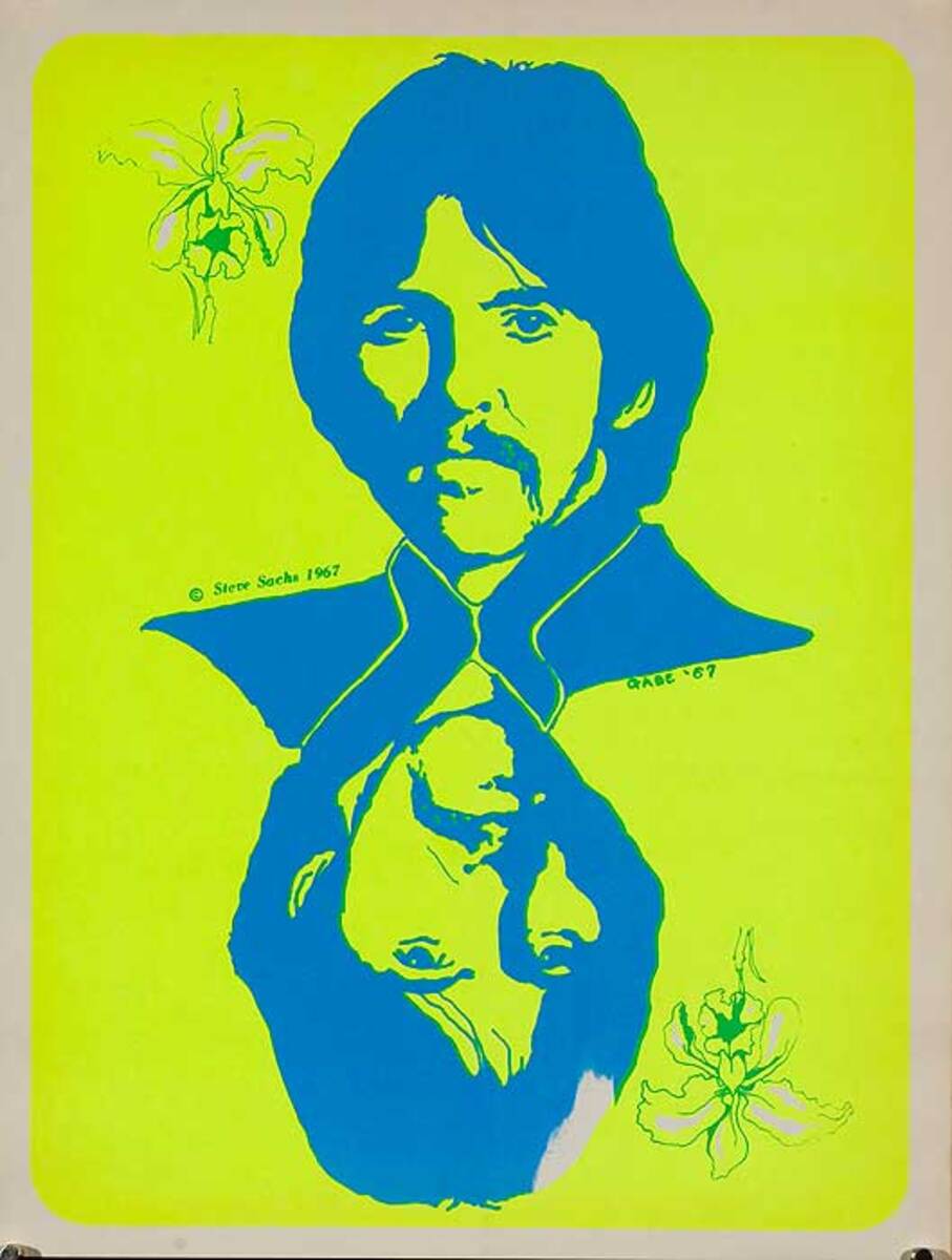 George Harrison Psychedelic Black Light Poster, The Beatles