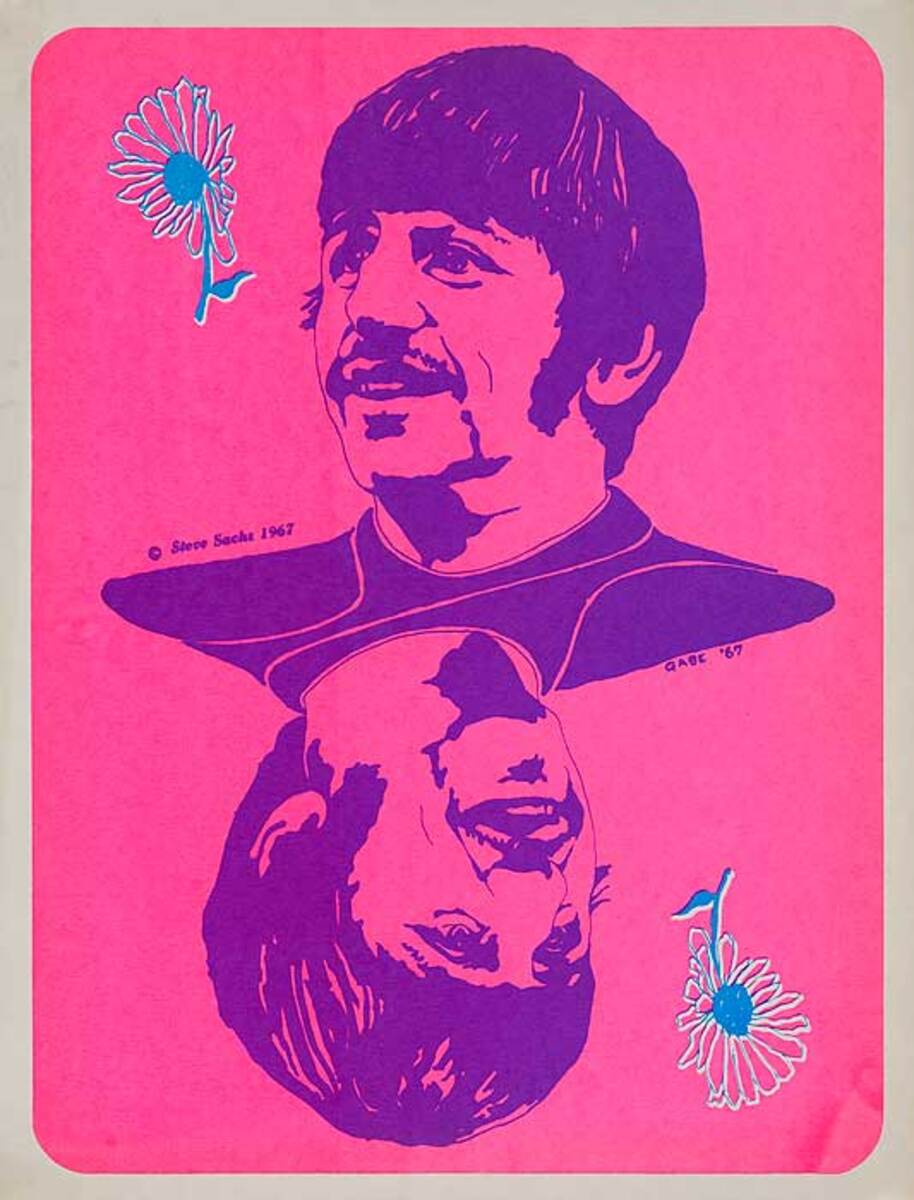Ringo Starr Psychedelic Black Light Poster, The Beatles