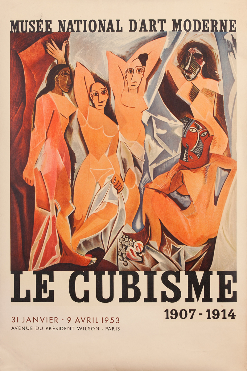 Le Cubisme Original 1953 French Museum Art Exhibit Poster