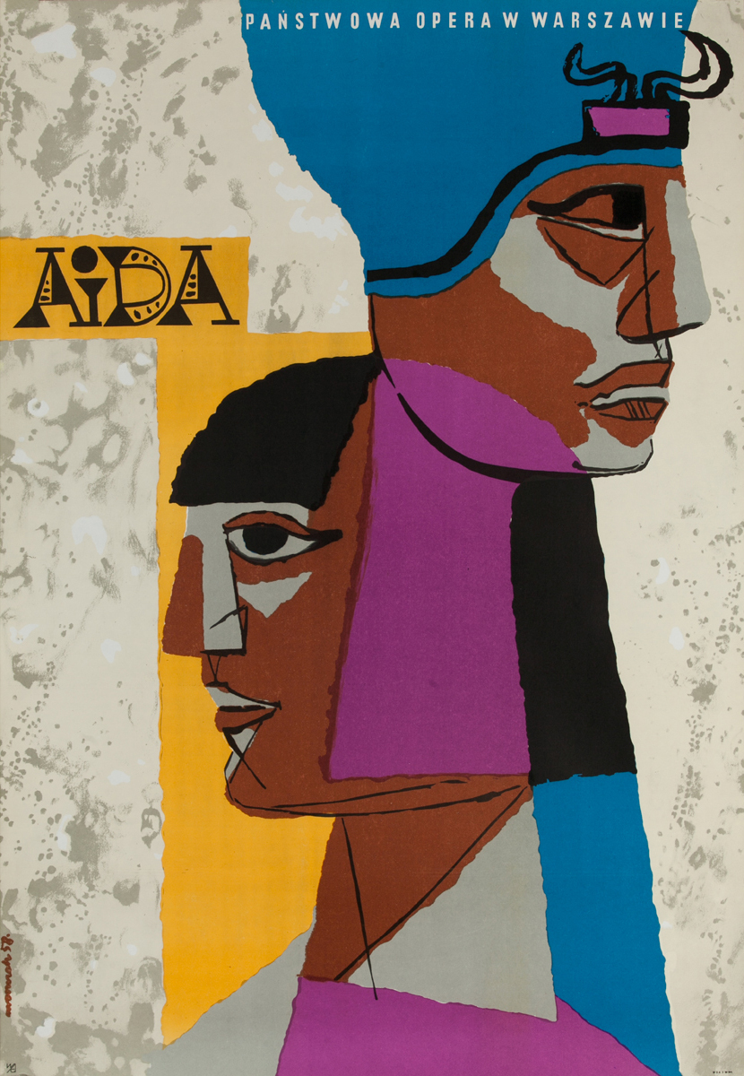 Original Aida Polish Opera Poster 1960s