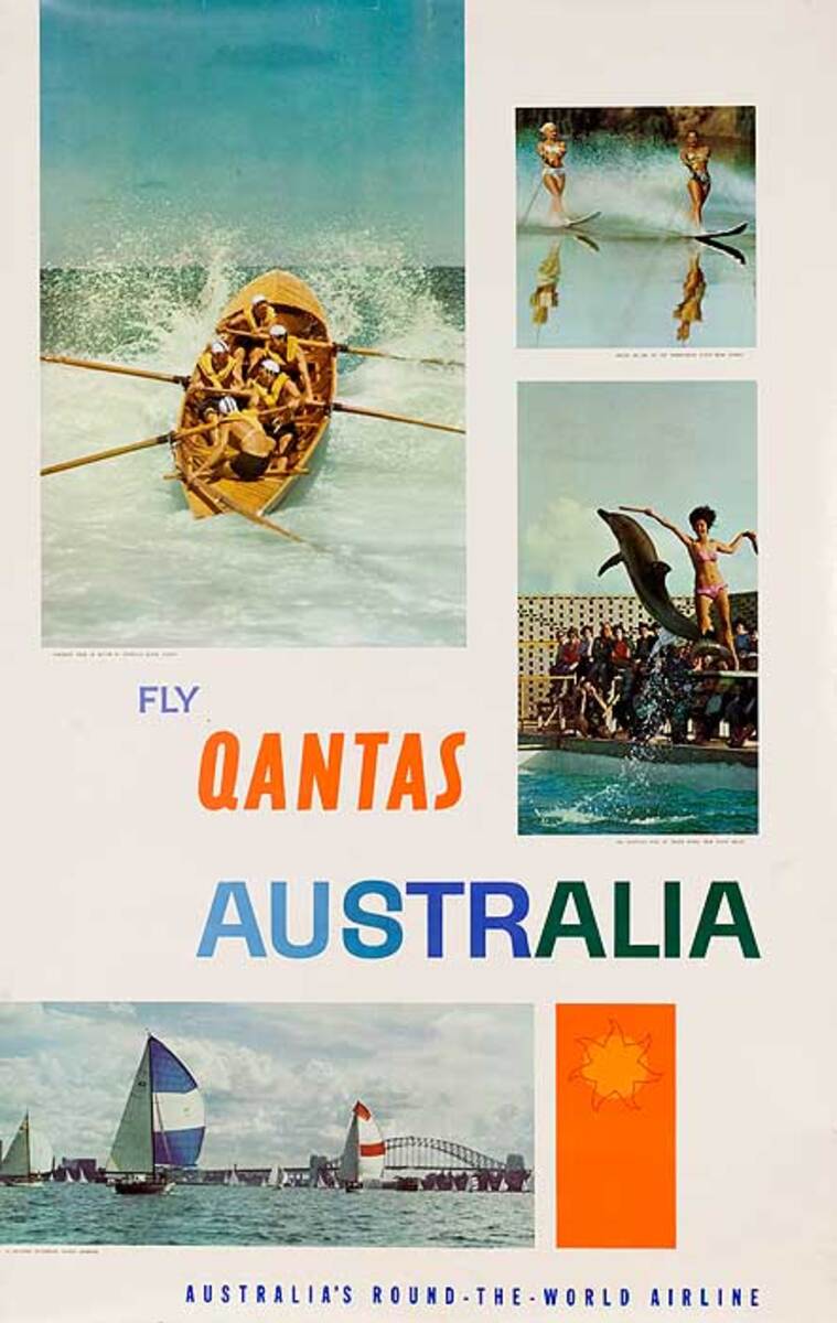 Fly Qantas to Australia Original Photo Montage Poster