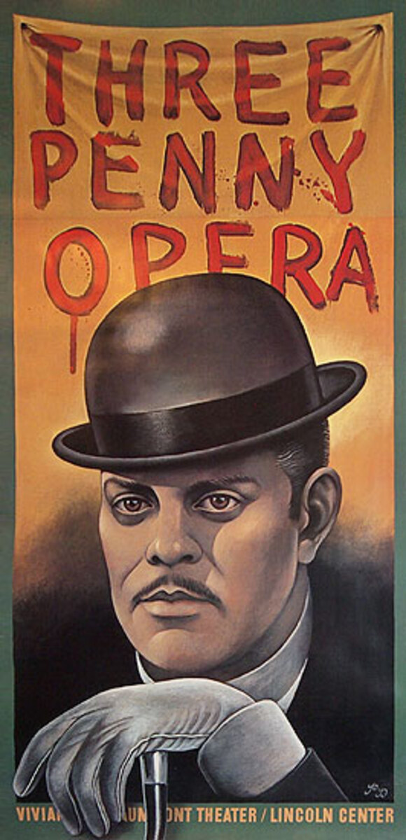 Three Penny Opera Vivian Beaumont Theatre Original Lincoln Center Poster, 3 Sheet 