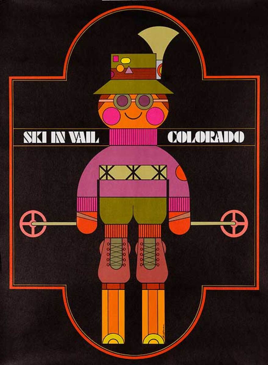Ski in Vail Colorado Original American Travel Poster
