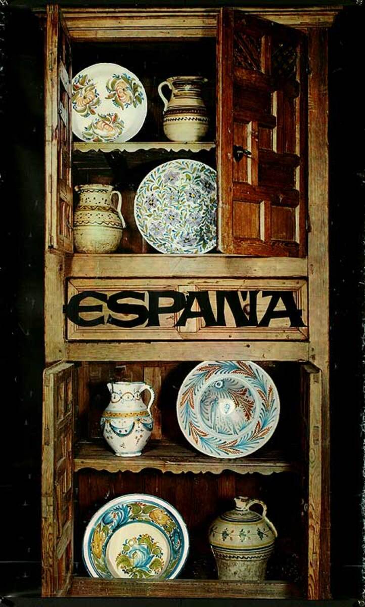 Espana Original Spanish Travel Poster Pottery