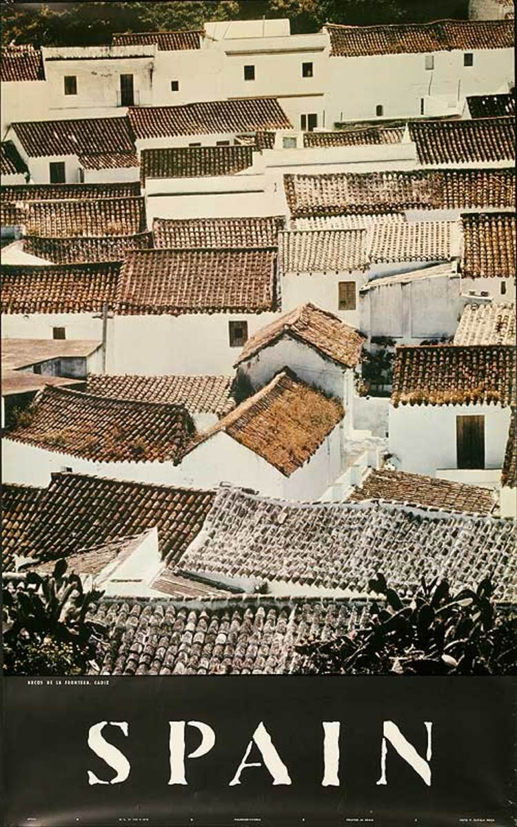 Spain Original Spanish Travel Poster Rooftops