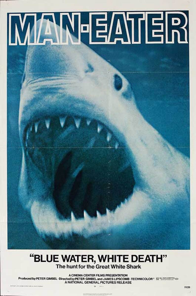 Man Eater, Blue Water White Death Original American 1 Sheet Movie Poster