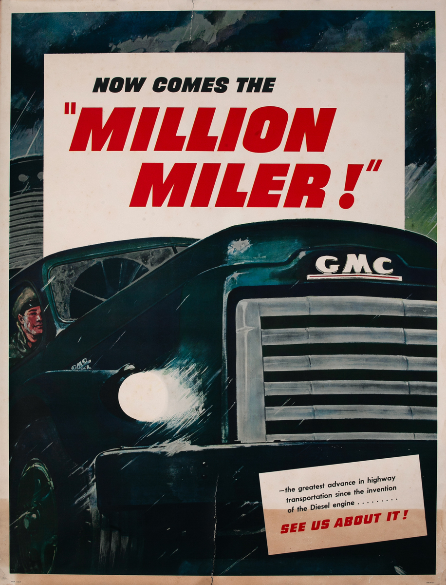 Now Comes the 'Million Miler!' Original General Motors Advertising Poster