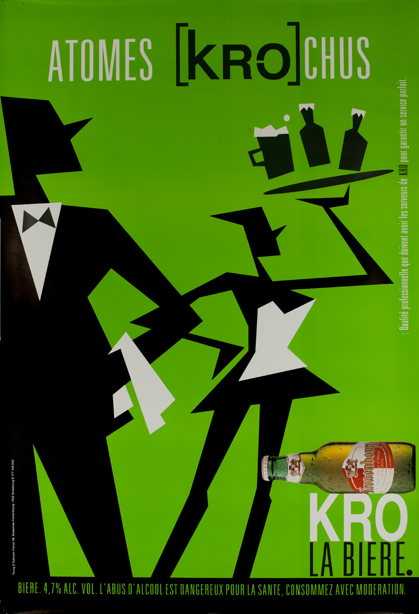 Atomes [kro] Chus, Kronenbourg Original Advertising Poster  Kro La Biere
