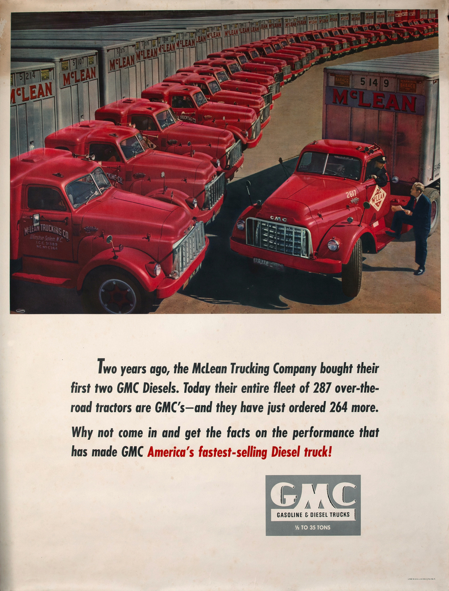 Americas Fastest Selling Diesel Truck! Original General Motors GMC Advertising Poster