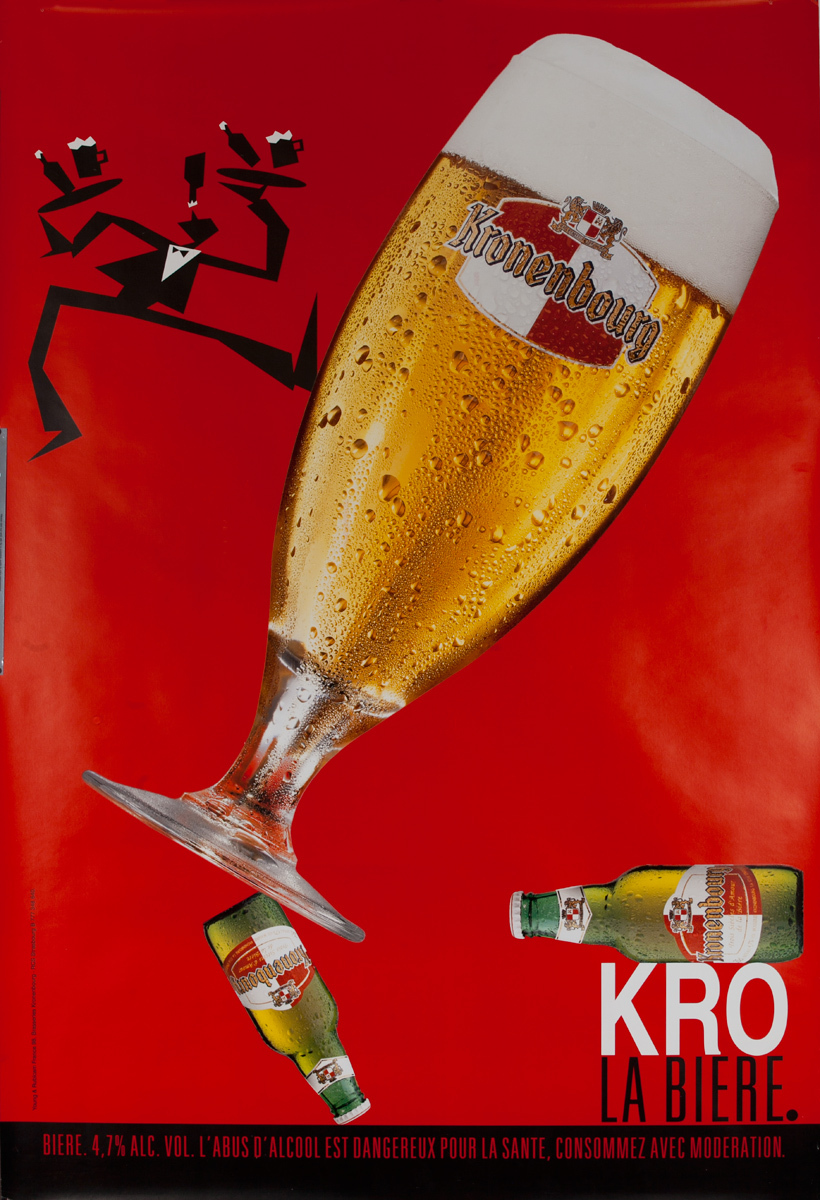 Kronenbourg Original Advertising Poster, Kro La Biere