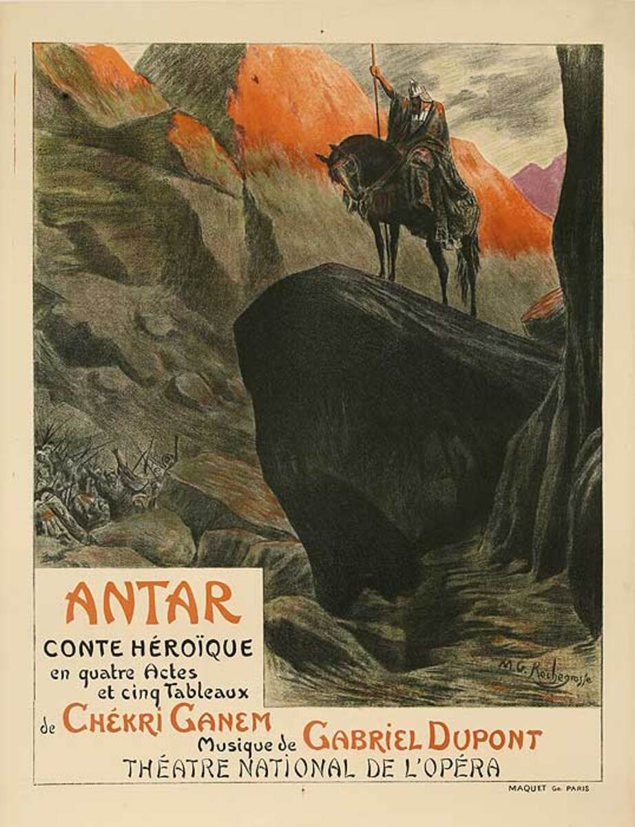 Antar, Conte Heroique  French Opera Poster