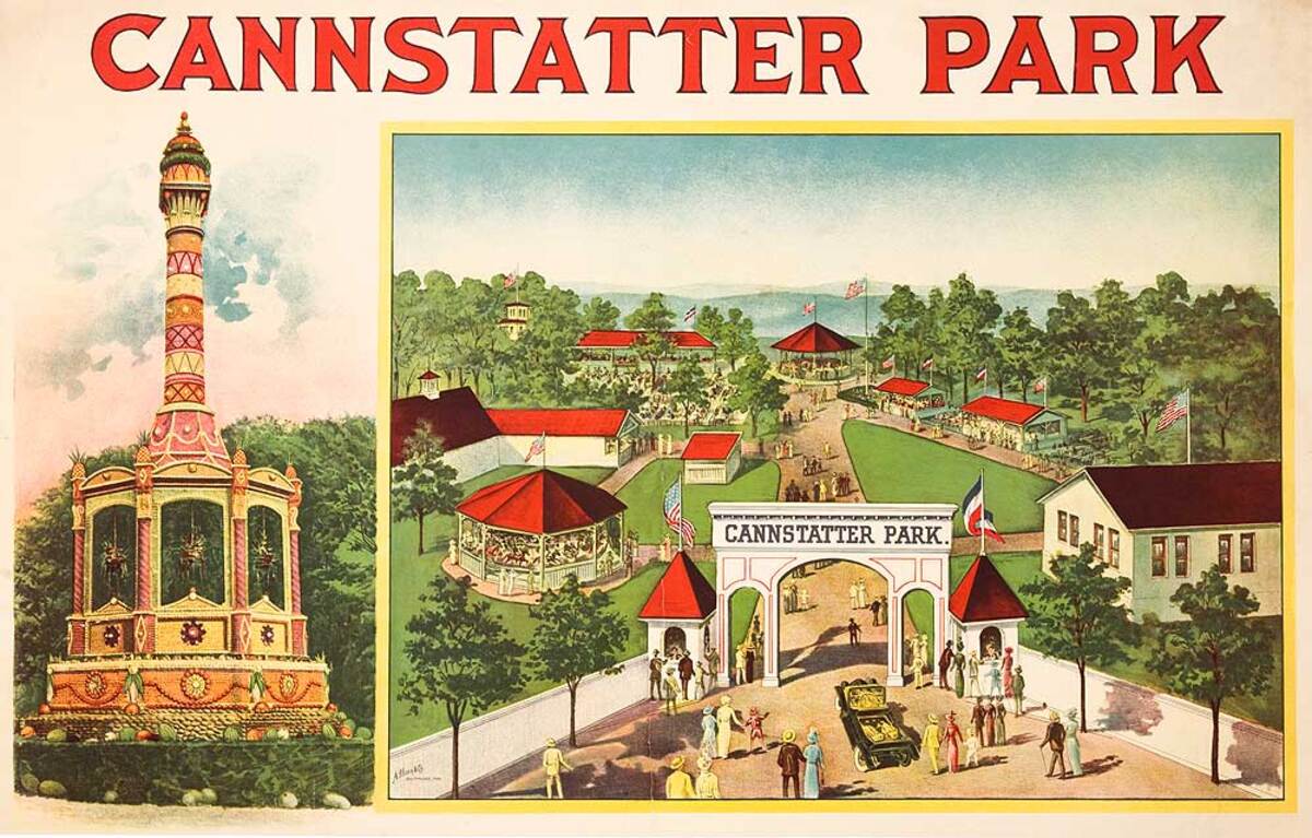 Cannstatter Park Pennsylvania Original American Amusement Park Advertising Poster