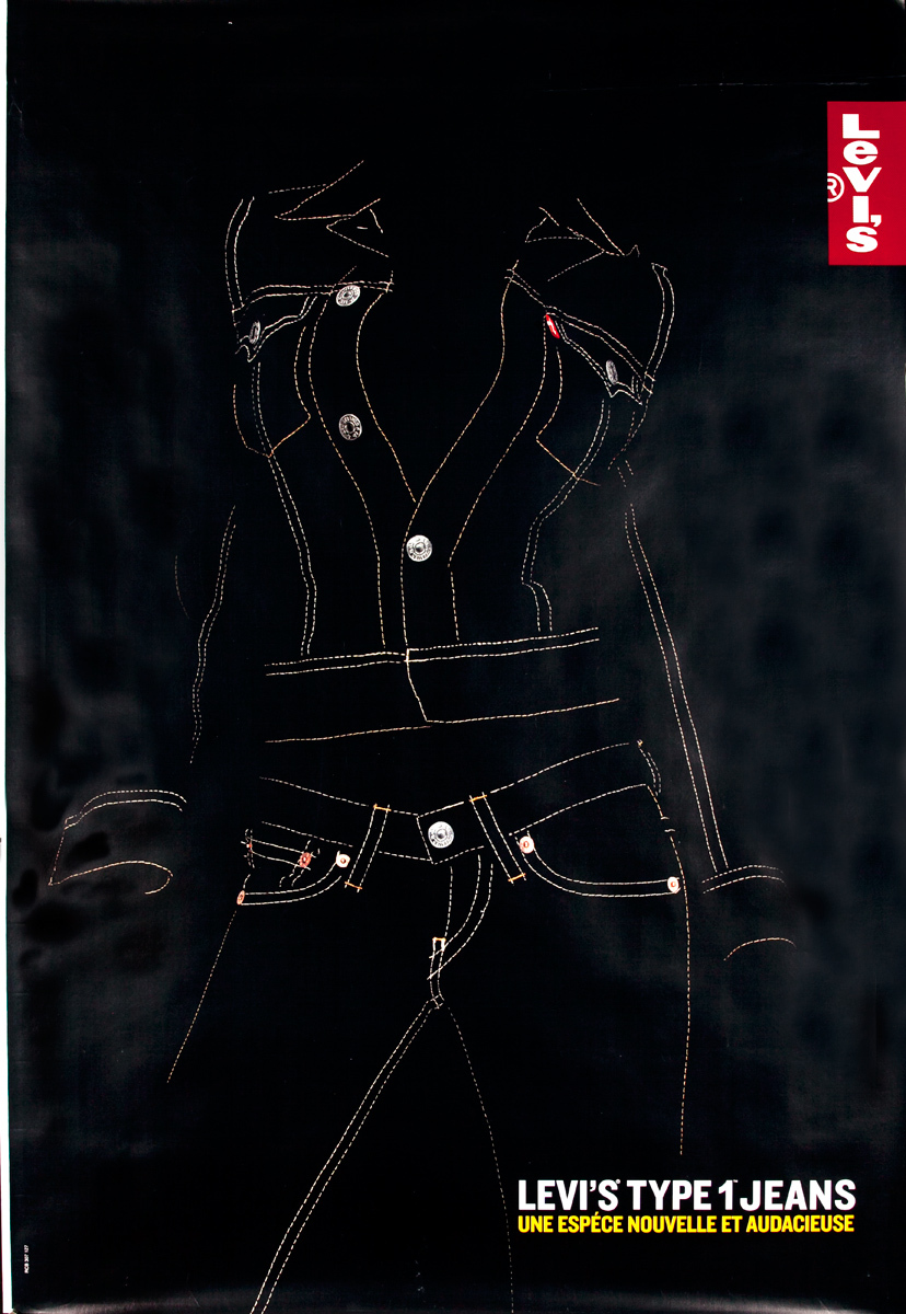 Levis Type 1 Jeans Original Vintage Advertising Poster womans front