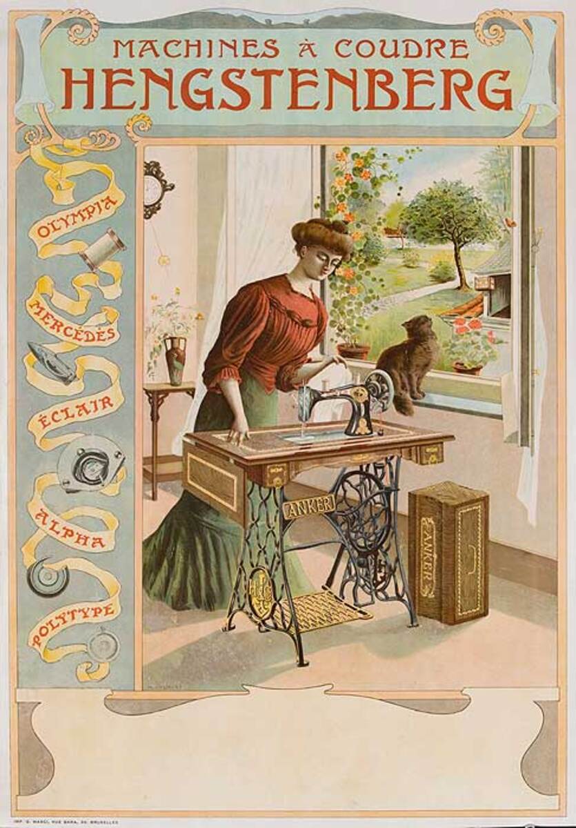 Hengstenberg Original Sewing Machine Advertising Poster