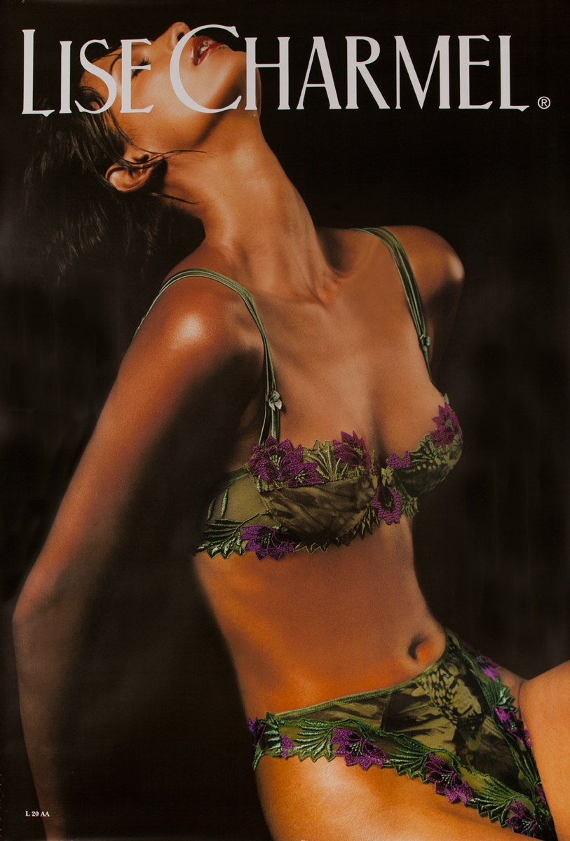 Lise Charmel Lingerie Original Advertising Poster green flower