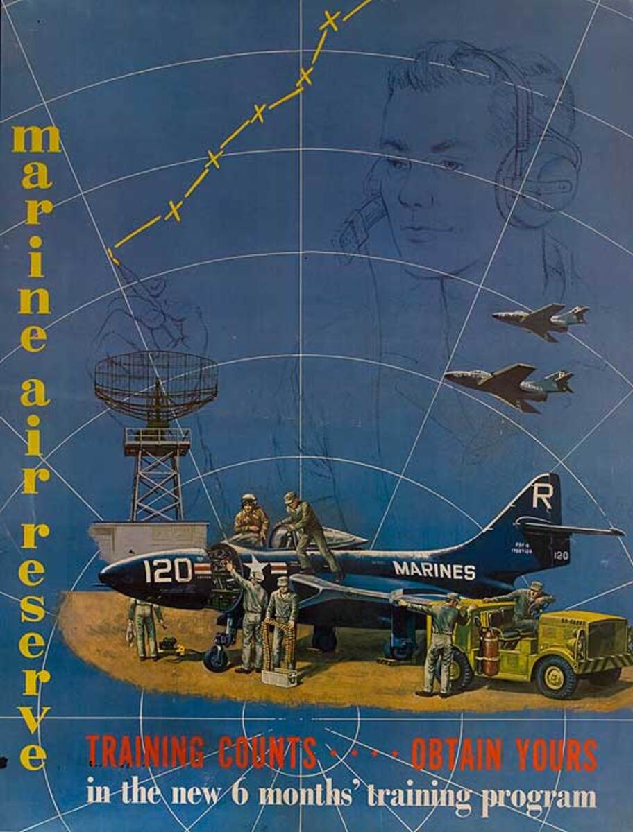 Marine Air Reserves, Original Vietnam War Era Recruiting Poster