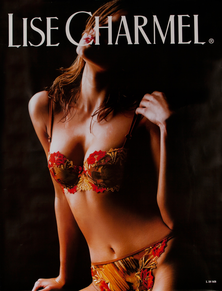 Lise Charmel Original Advertising Poster red flower lingerie