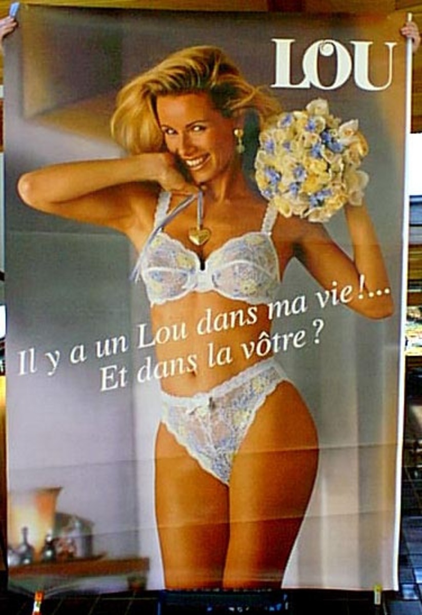 Lou floral lingerie Vintage Poster