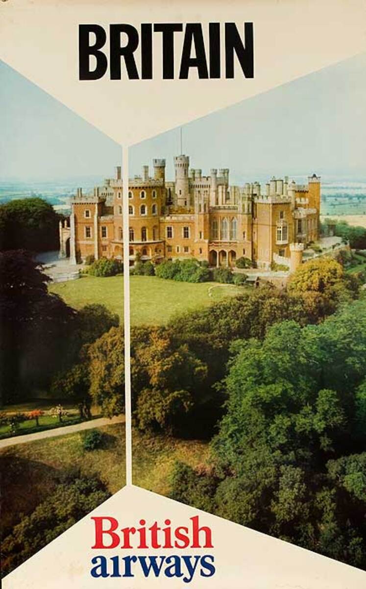 British Airways Original Travel Poster Castle photo