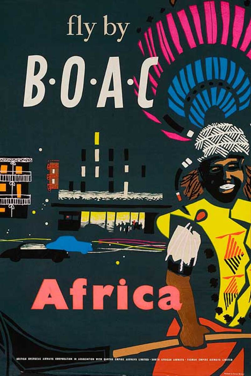 BOAC Original Travel Poster Africa