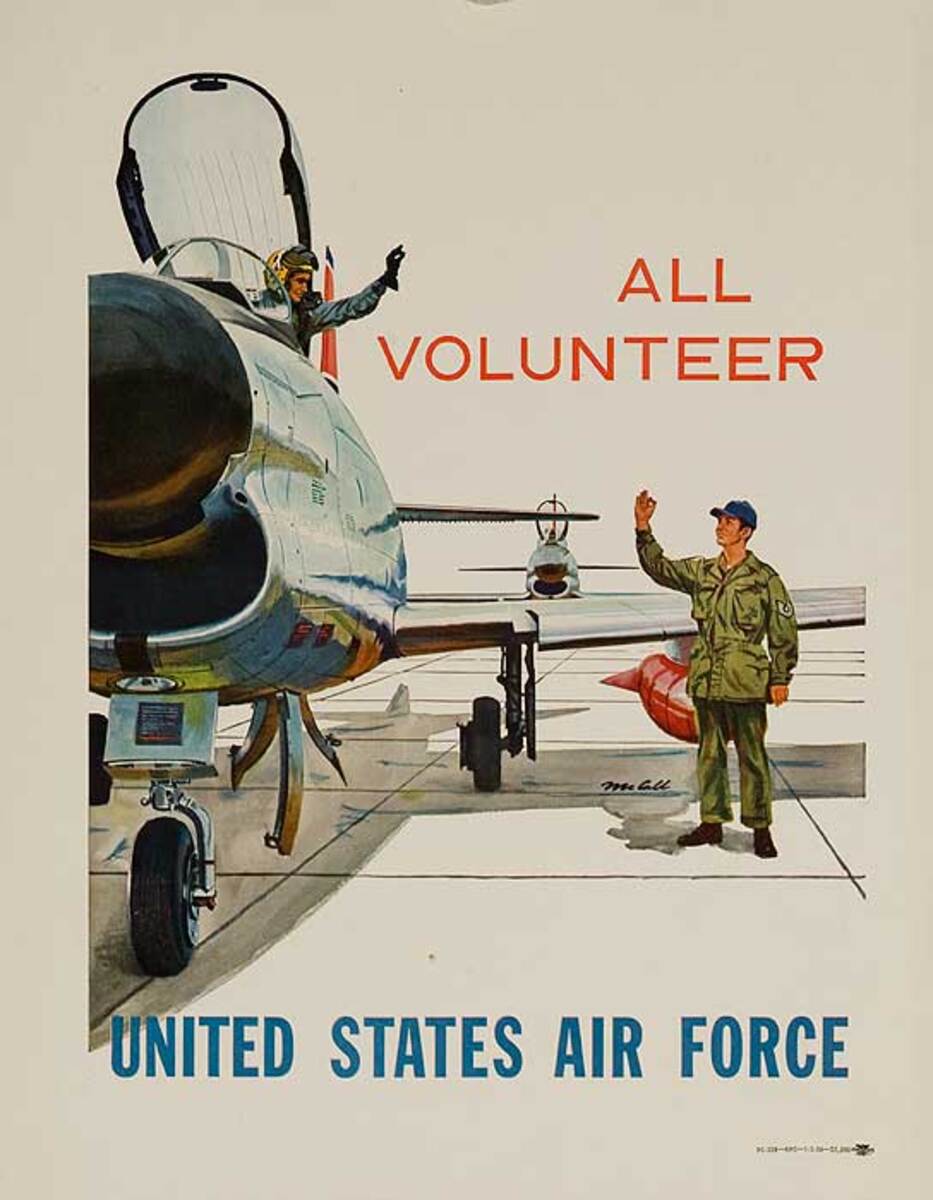 United States Air Force All Volunteer Original Korean War Recruiting Poster