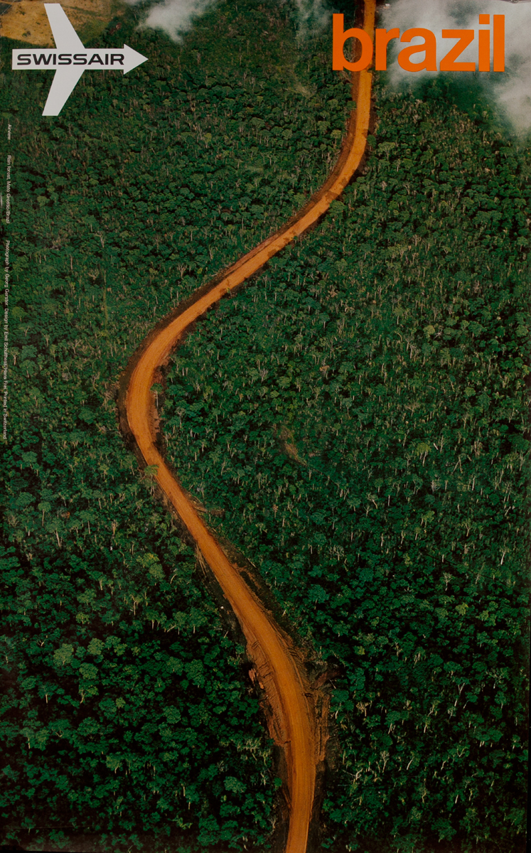  Brazil Rain Forest Mato Grosso<br>Swissair Travel Poster