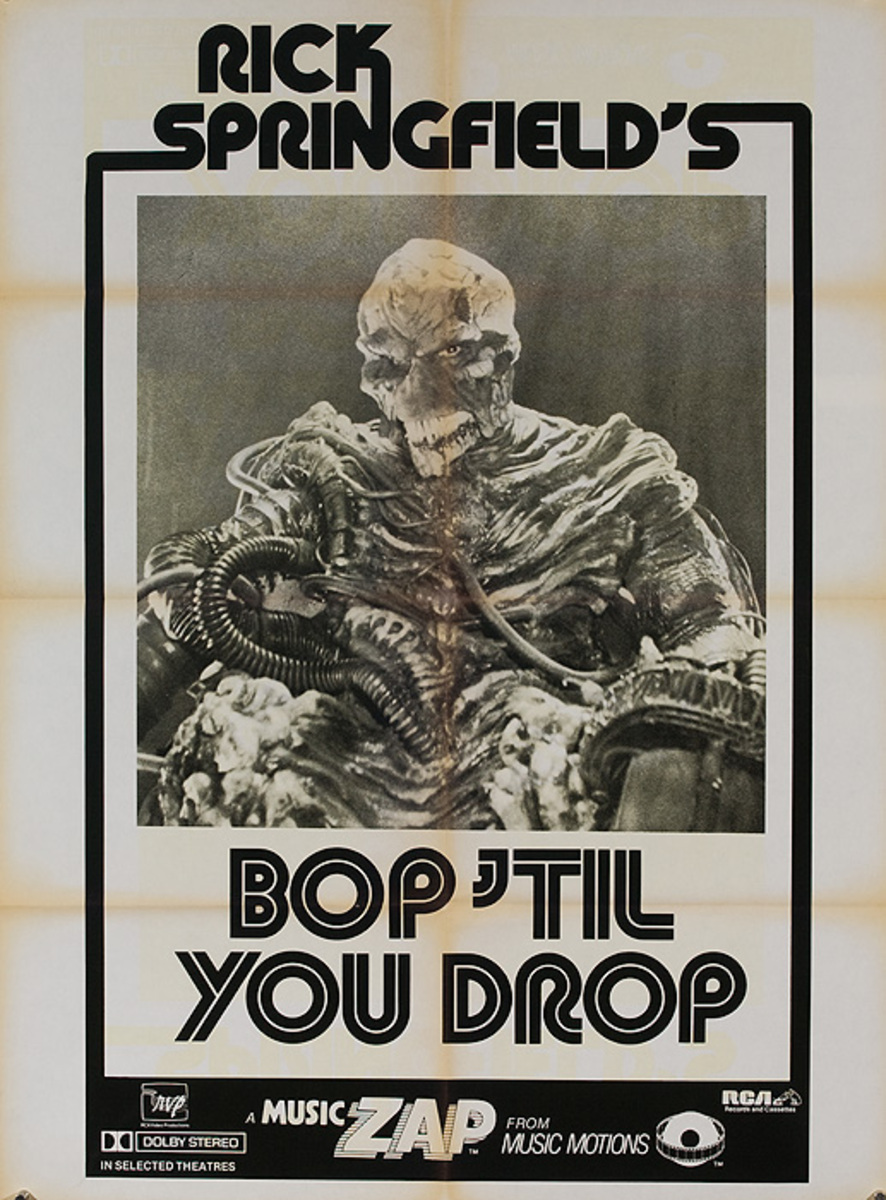 Rick Springfield's Bop Till You Drop Original American Rock and Roll Poster