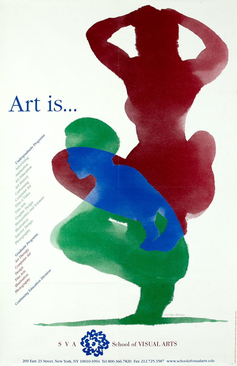SVA School Of Visual Arts Original Poster Watercolor Figures