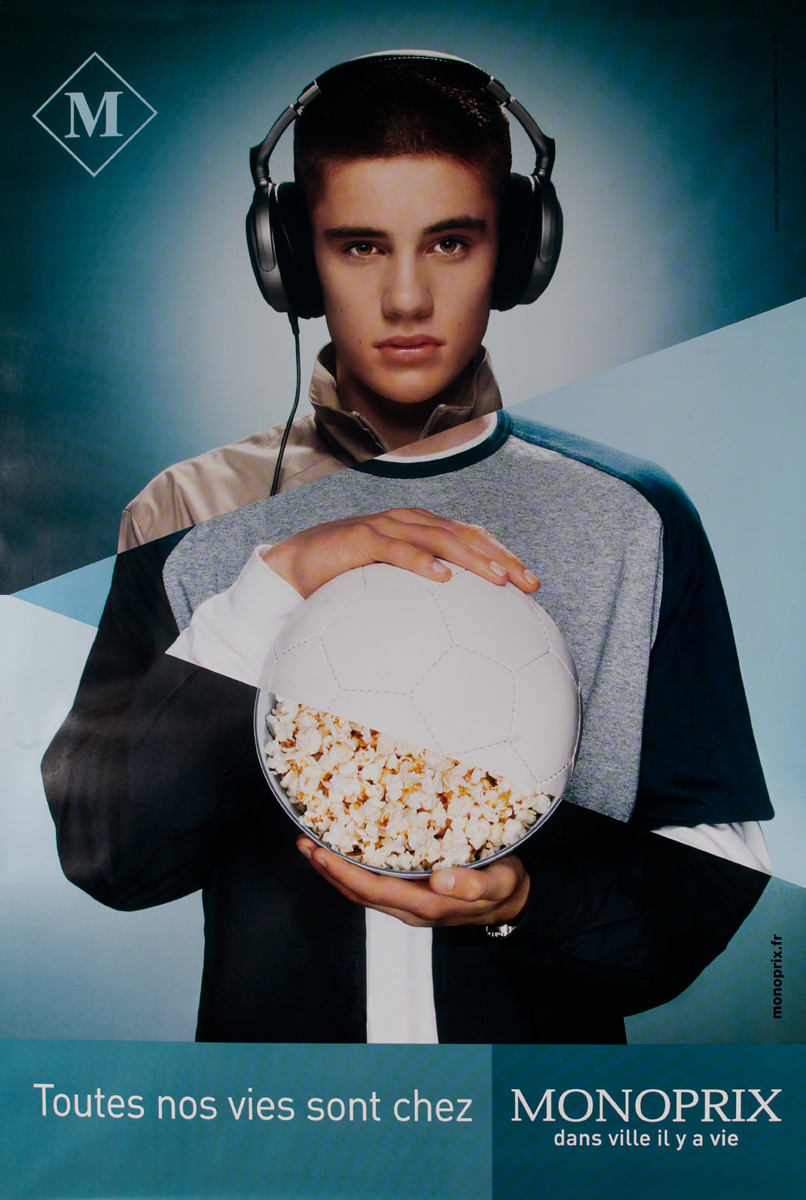 Monoprix Department Store Original Advertising Poster Headphones