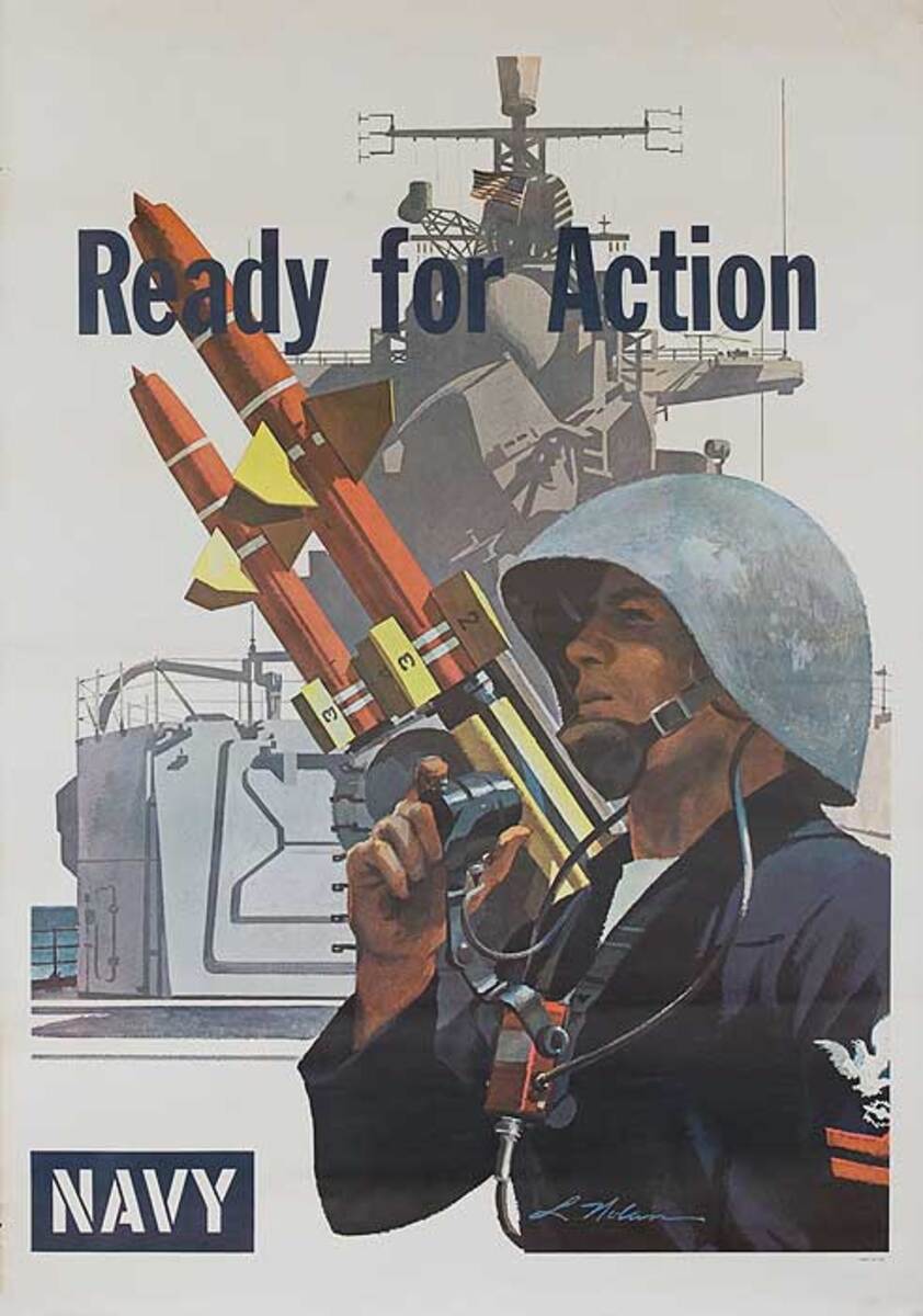 Ready For Action Original US Navy Recruiting Poster
