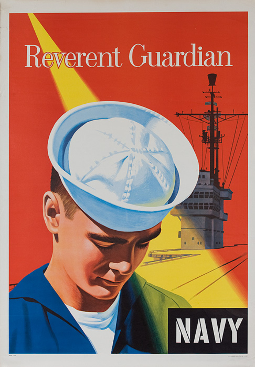 Reverent Guardian Original Korean War Navy Recruiting Poster