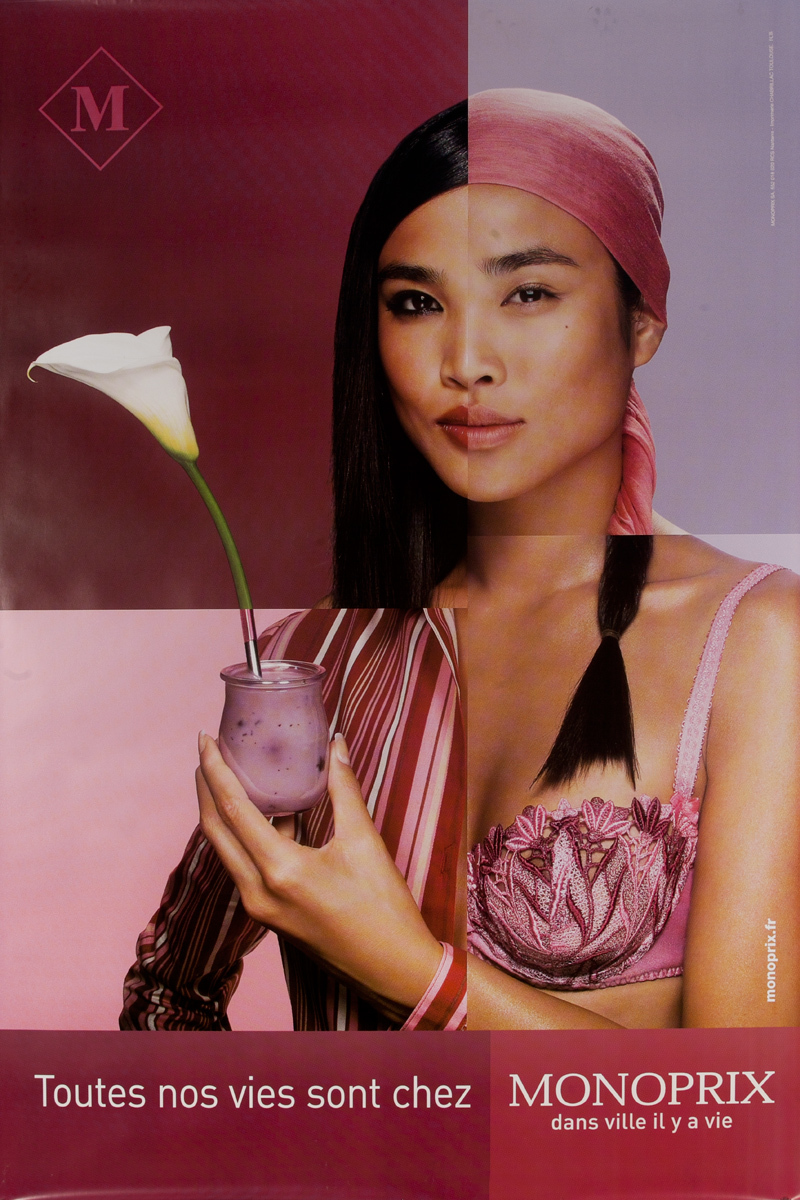 Monoprix Department Store Original Advertising Poster Lily