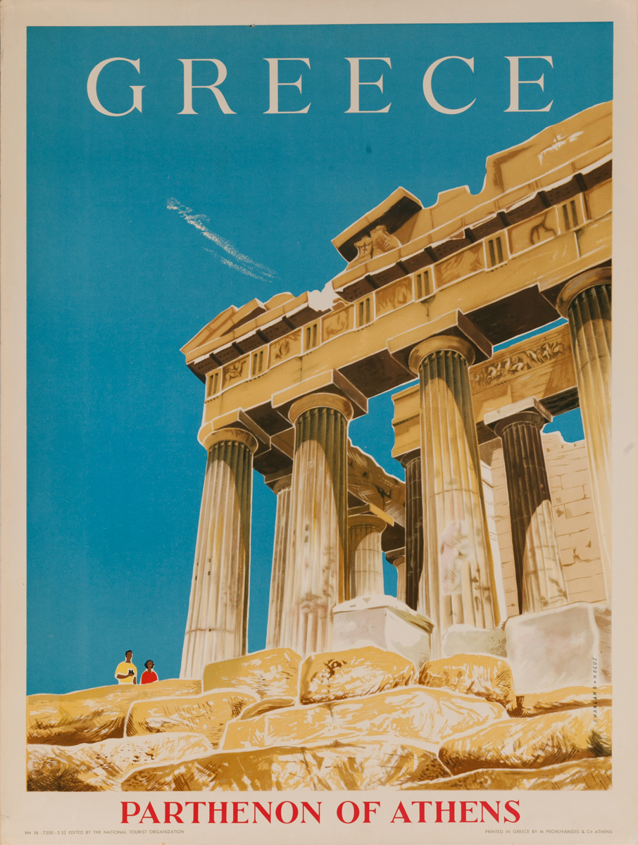 Greece, Parthenon of Athens Original Travel Poster