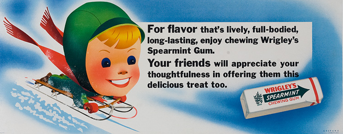 For Flavor That's Lively Original Wrigley's Gum Advertising Poster