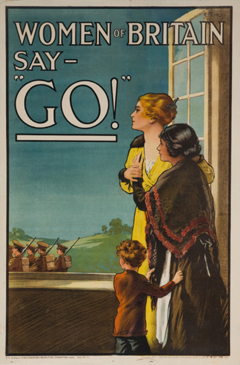 Women of Britain Say GO! Original WWI British Recruiting Poster