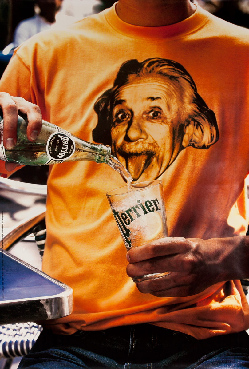 Perrier Original Vintage Advertising Poster Einstein