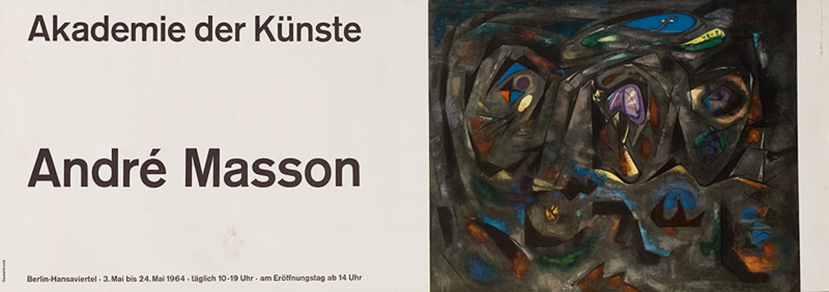 Akademie der Kunste Original German Museum Poster Andre Masson