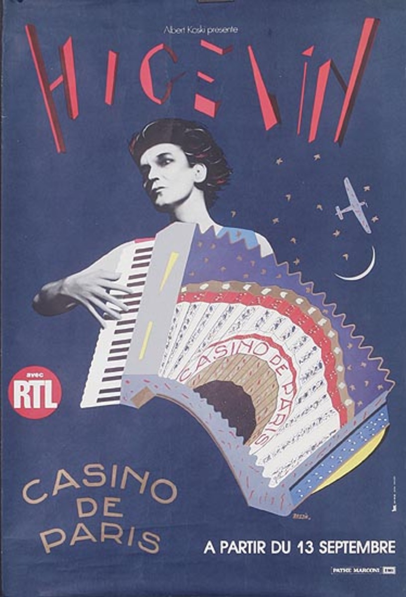 Casino de Paris Jacques Higelin Original French Advertising Poster